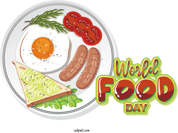 Free Holiday Breakfast Cartoon Drawing For World Food Day Clipart Transparent Background
