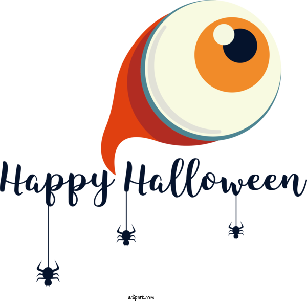 Free Holiday Design Logo Text For Happy Halloween Clipart Transparent Background