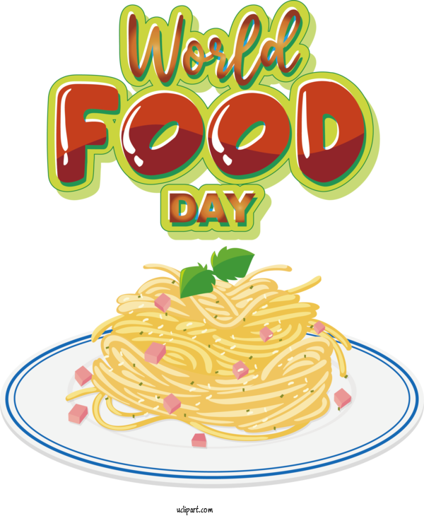 Free Holiday Italian Cuisine European Cuisine Spaghetti For World Food Day Clipart Transparent Background