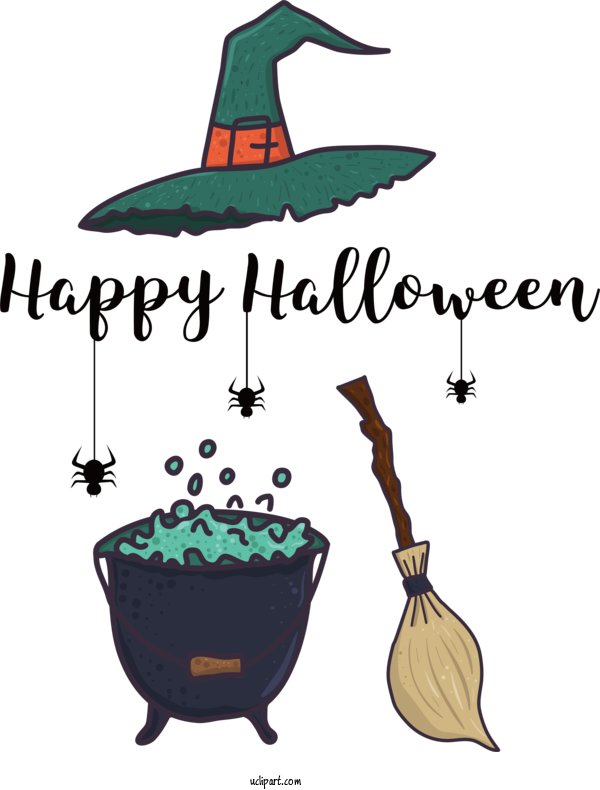 Free Holiday Witchcraft Drawing Magic For Happy Halloween Clipart Transparent Background