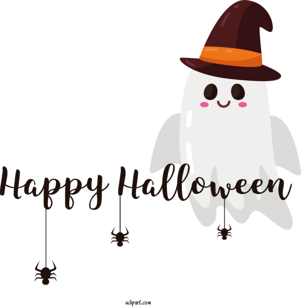 Free Holiday Cartoon Line Text For Happy Halloween Clipart Transparent Background