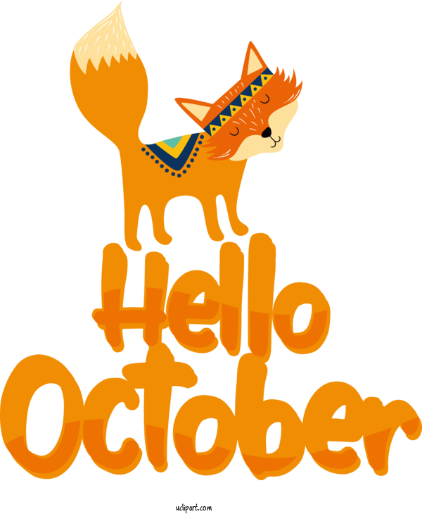 Free October Logo Cartoon Yellow For Hello October Clipart Transparent Background