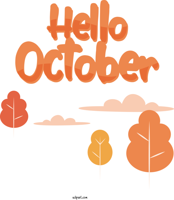 Free October Logo Cartoon Line For Hello October Clipart Transparent Background