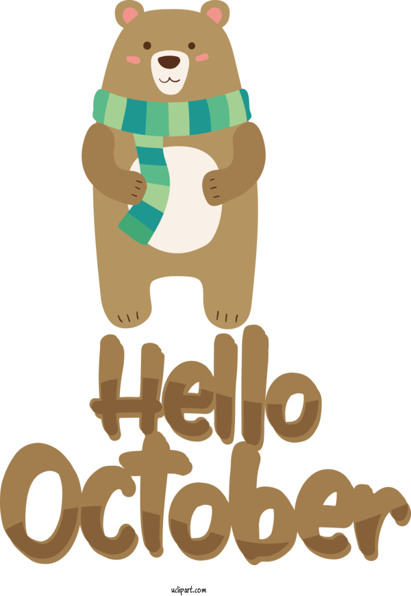 Free October Human Dog Design For Hello October Clipart Transparent Background