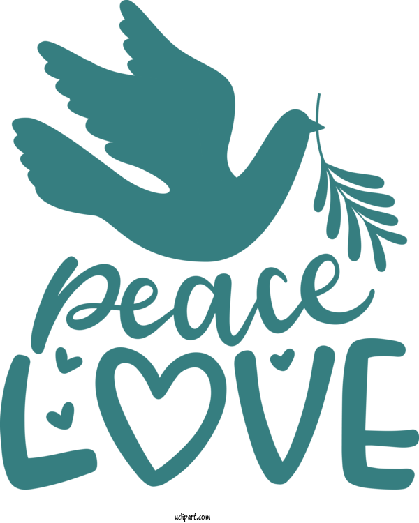 Free Peace Day Birds Line Art Leaf For Peace Love Clipart Transparent Background