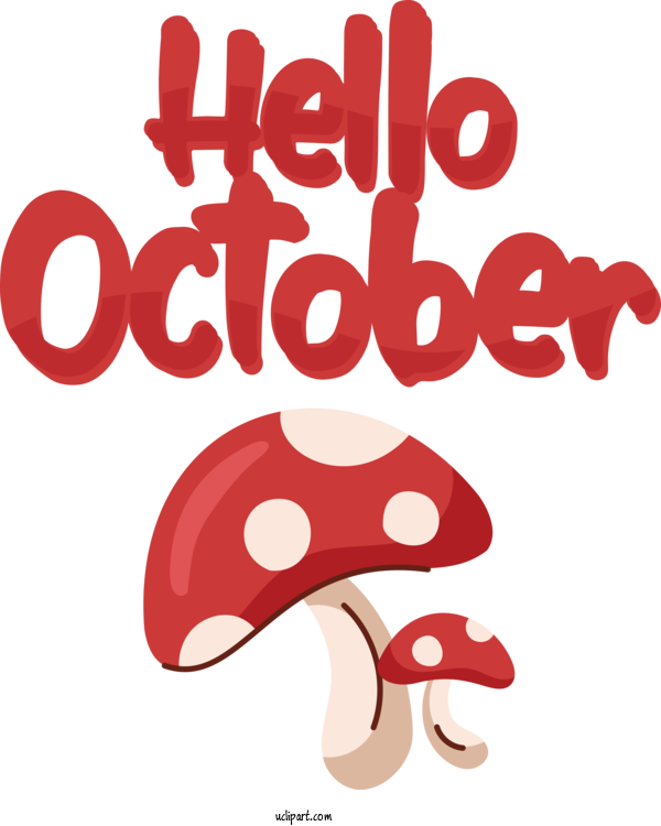 Free October Logo Cartoon Design For Hello October Clipart Transparent Background