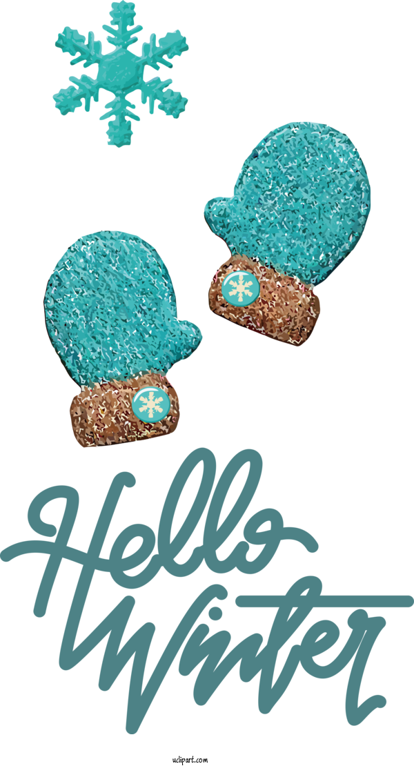 Free Winter Turquoise M Font Jewellery For Hello Winter Clipart Transparent Background