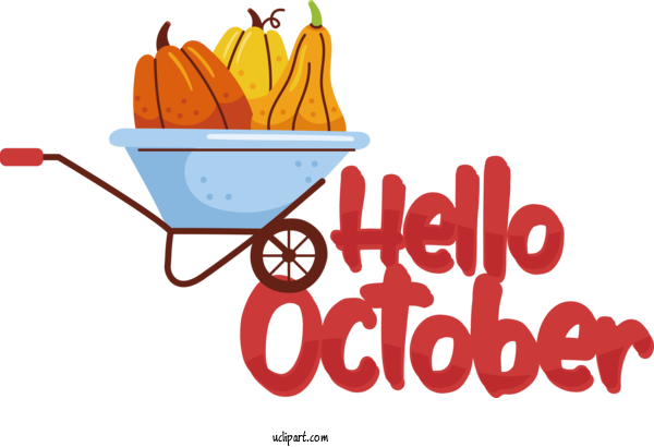 Free October Flower Logo Vegetable For Hello October Clipart Transparent Background