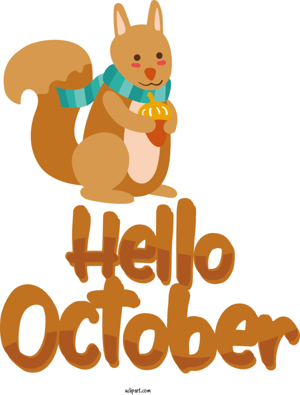 Free October Cat Dog Paw For Hello October Clipart Transparent Background