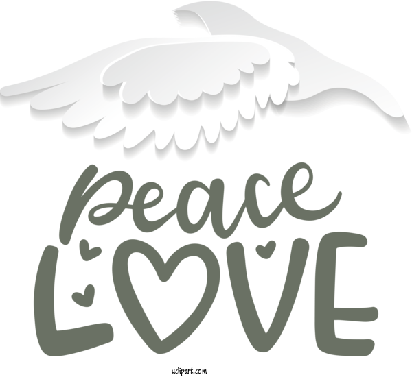 Free Peace Day Birds Logo Font For Peace Love Clipart Transparent Background