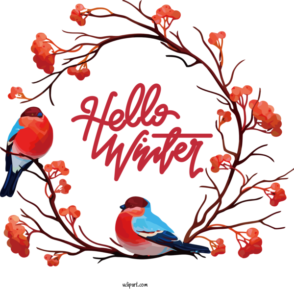 Free Winter Birds Clip Art For Fall Autumn For Hello Winter Clipart Transparent Background