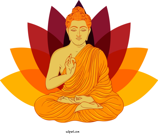 Free Bodhi Gautama Buddha Drawing Vector For Bodhi Festival Clipart Transparent Background
