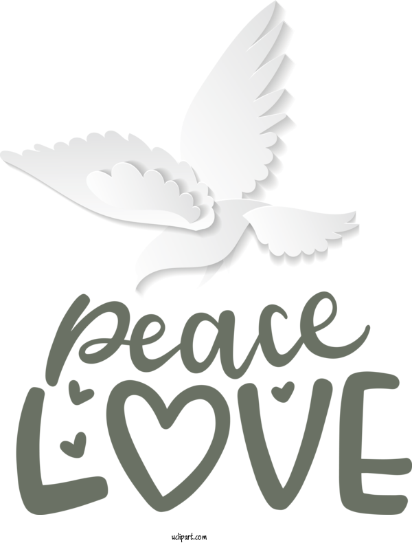 Free Peace Day Birds Font Logo For Peace Love Clipart Transparent Background