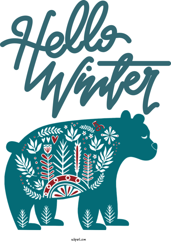 Free Winter Dog Logo Teal For Hello Winter Clipart Transparent Background