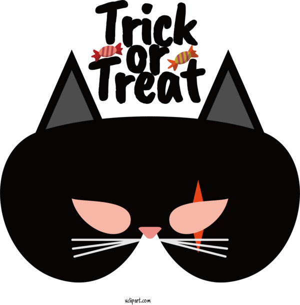 Free Holiday Cat Cat Like Snout For Happy Halloween Clipart Transparent Background
