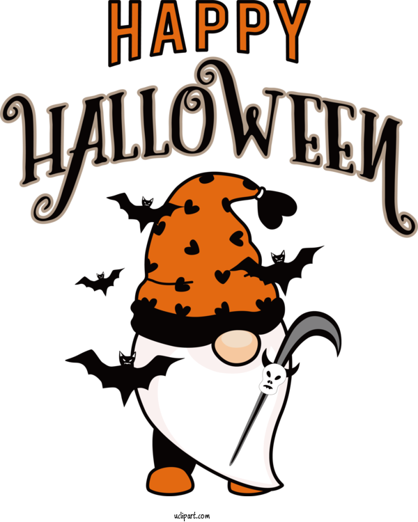 Free Holiday Drawing Painting Design For Happy Halloween Clipart Transparent Background