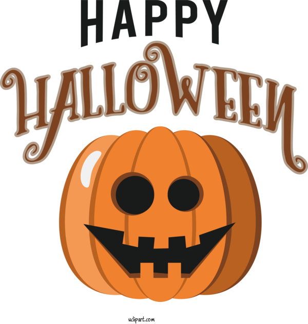 Free Holiday Jack O' Lantern Squash Cartoon For Happy Halloween Clipart Transparent Background