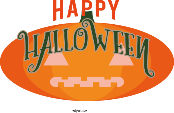 Free Holiday Pumpkin Logo Cartoon For Happy Halloween Clipart Transparent Background
