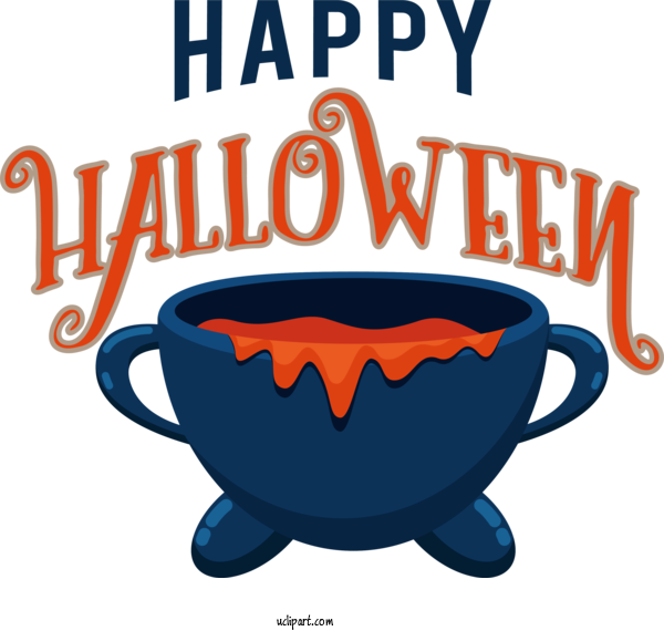 Free Holiday Logo Cartoon Text For Happy Halloween Clipart Transparent Background