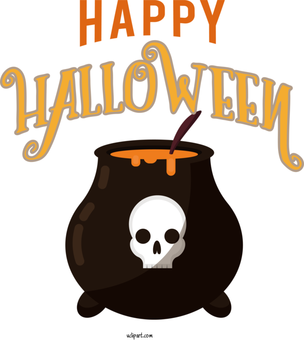 Free Holiday Drawing Design Logo For Happy Halloween Clipart Transparent Background