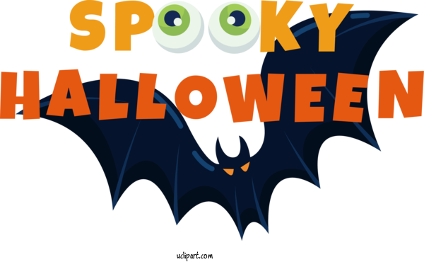 Free Holiday Logo Cartoon Text For Happy Halloween Clipart Transparent Background