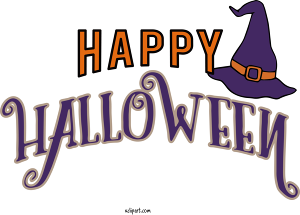 Free Holiday Logo Cartoon Line For Happy Halloween Clipart Transparent Background
