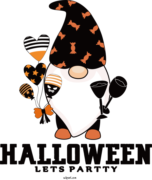 Free Holiday Drawing Party Design For Happy Halloween Clipart Transparent Background