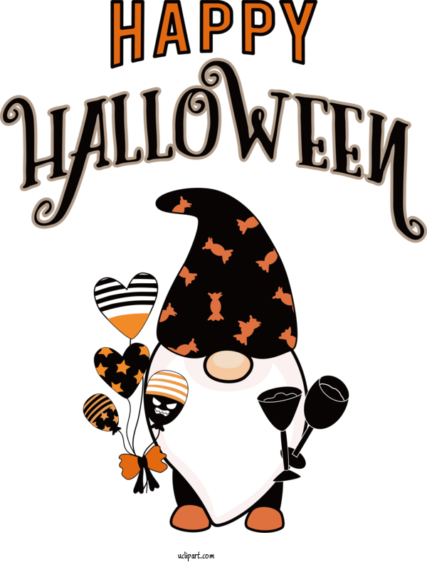Free Holiday Drawing Cartoon Design For Happy Halloween Clipart Transparent Background