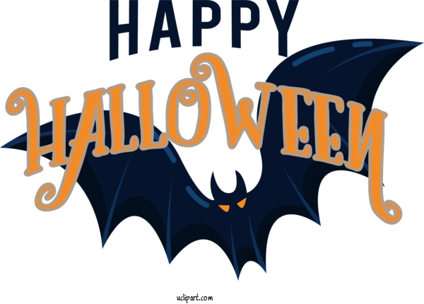 Free Holiday Logo Cartoon Design For Happy Halloween Clipart Transparent Background