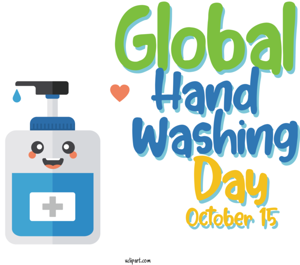 Free Holiday Design Logo Text For Global Handwashing Day Clipart Transparent Background