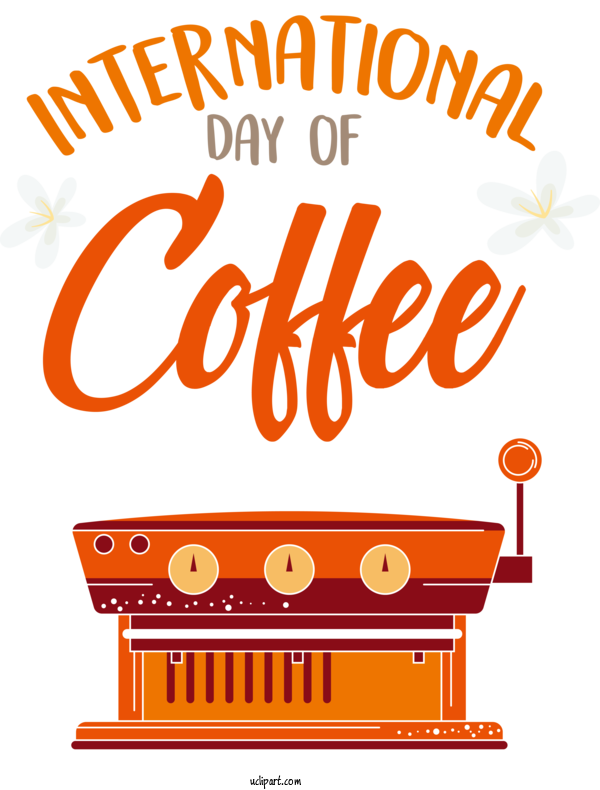 Free Holiday Logo Text Line For International Coffee Day Clipart Transparent Background