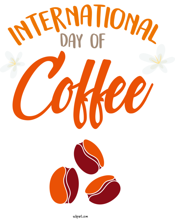 Free Holiday Logo Text Fruit For International Coffee Day Clipart Transparent Background