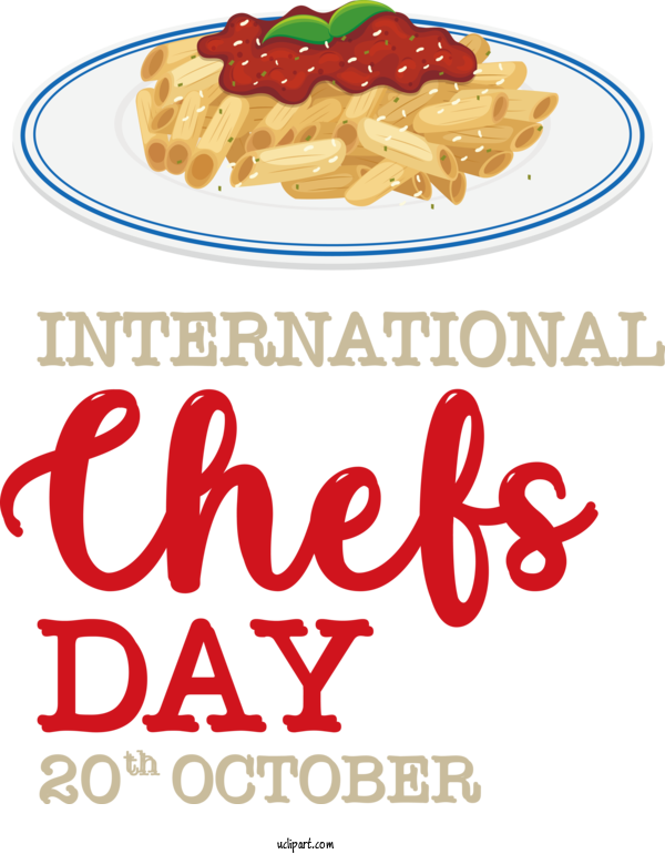 Free Holiday Font Logo Fast Food For International Chefs Day Clipart Transparent Background