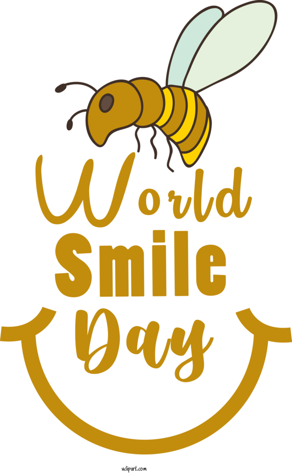Free Holiday Honey Bee Insects Bees For World Smile Day Clipart Transparent Background