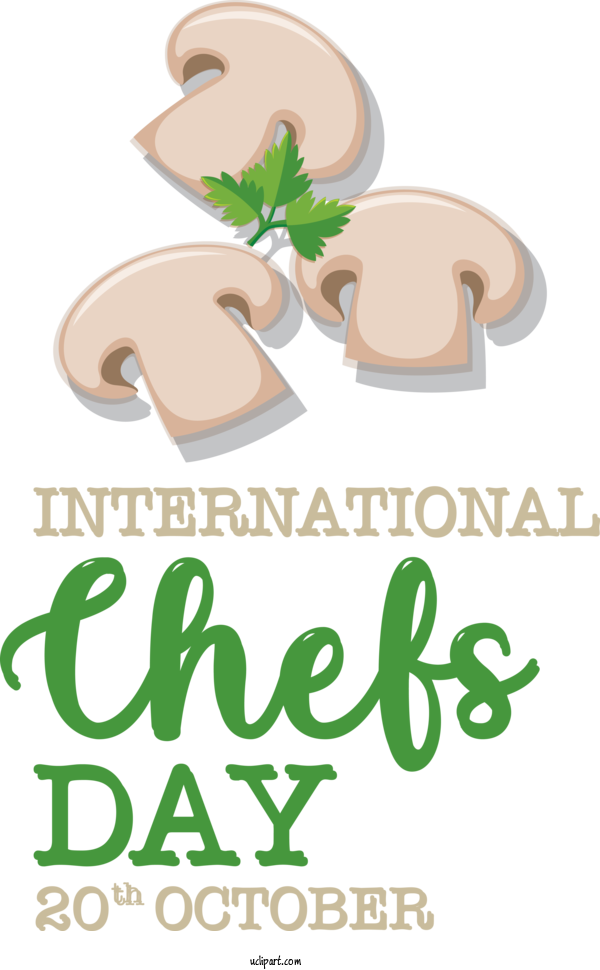 Free Holiday Logo Text Tree For International Chefs Day Clipart Transparent Background