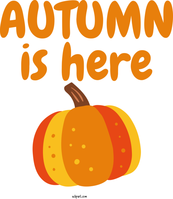 Free Nature Pumpkin Vegetarian Cuisine Text For Autumn Clipart Transparent Background