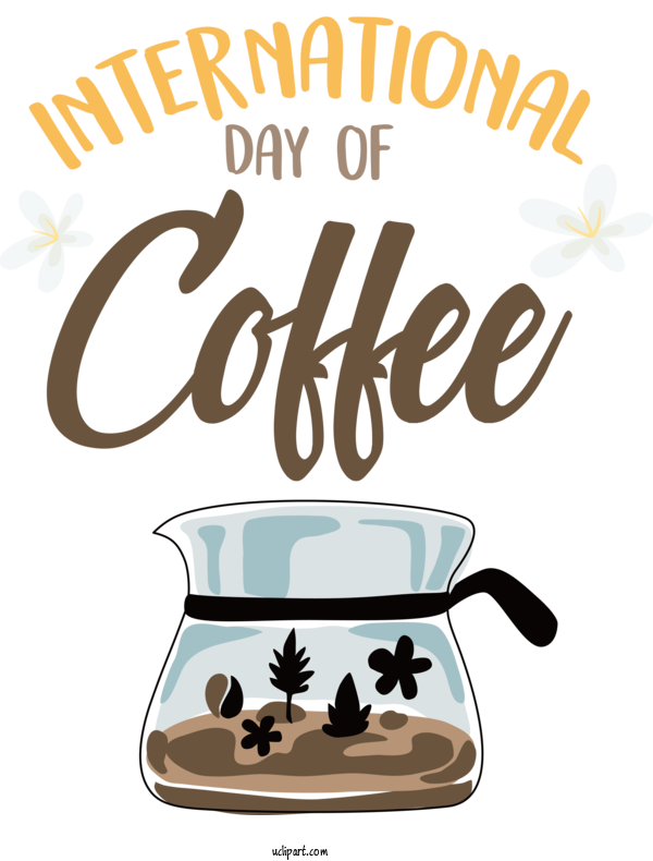 Free Holiday Logo Design Text For International Coffee Day Clipart Transparent Background