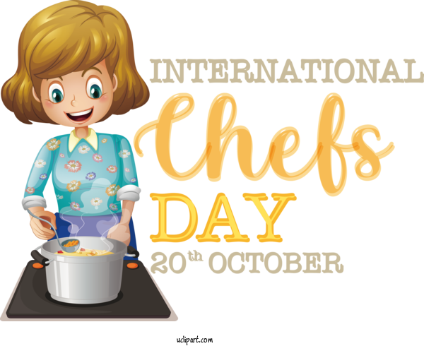 Free Holiday Human Cartoon Behavior For International Chefs Day Clipart Transparent Background