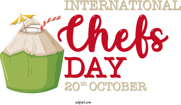 Free Holiday Logo Design Text For International Chefs Day Clipart Transparent Background