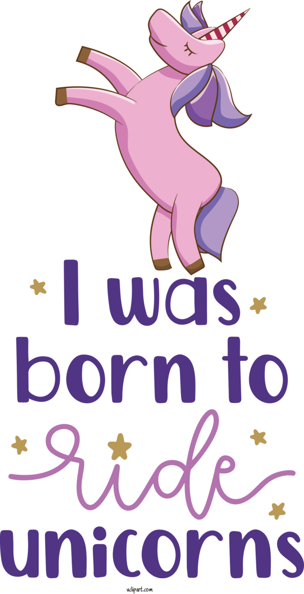 Free Unicorn Human Cartoon Violet For Ride Unicorns Clipart Transparent Background