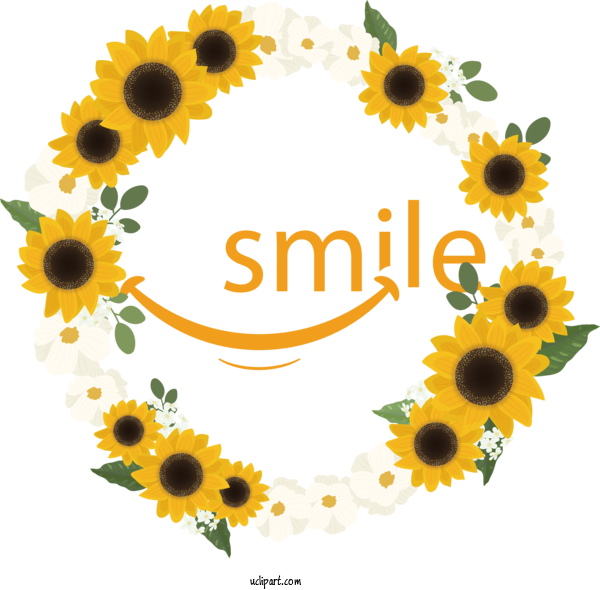 Free Holiday Common Sunflower Yellow Design For World Smile Day Clipart Transparent Background