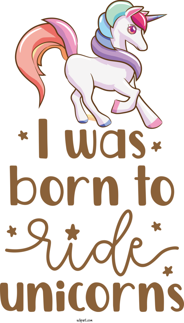 Free Unicorn Design Line Text For Ride Unicorns Clipart Transparent Background