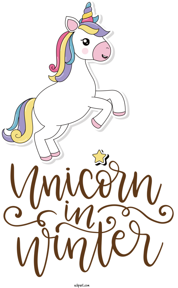 Free Holiday Horse Cartoon Text For National Unicorn Day Clipart Transparent Background