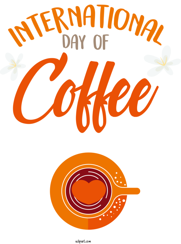 Free Holiday Logo Line Text For International Coffee Day Clipart Transparent Background