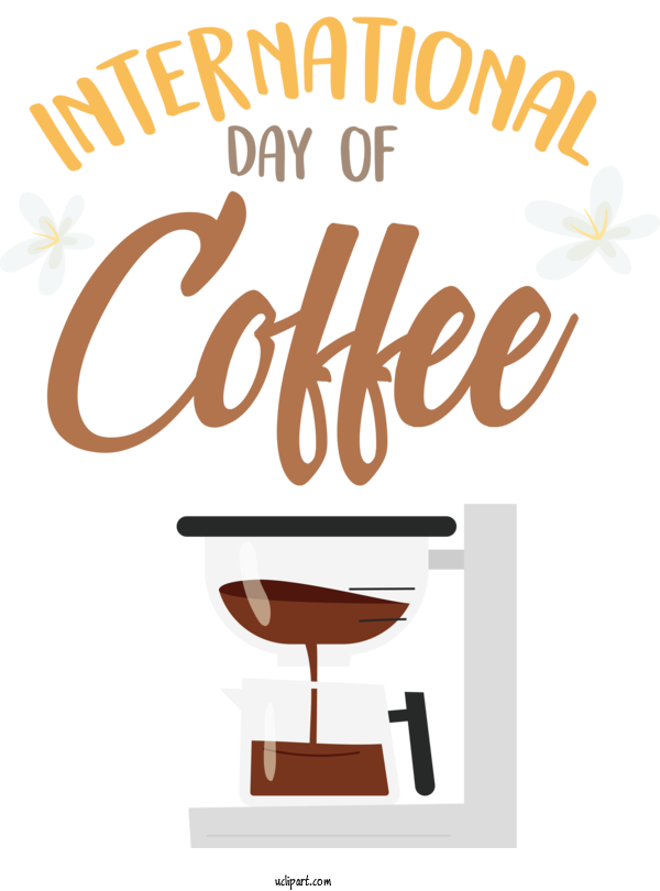 Free Holiday Logo Cartoon Design For International Coffee Day Clipart Transparent Background