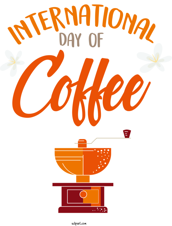 Free Holiday Logo Text Line For International Coffee Day Clipart Transparent Background