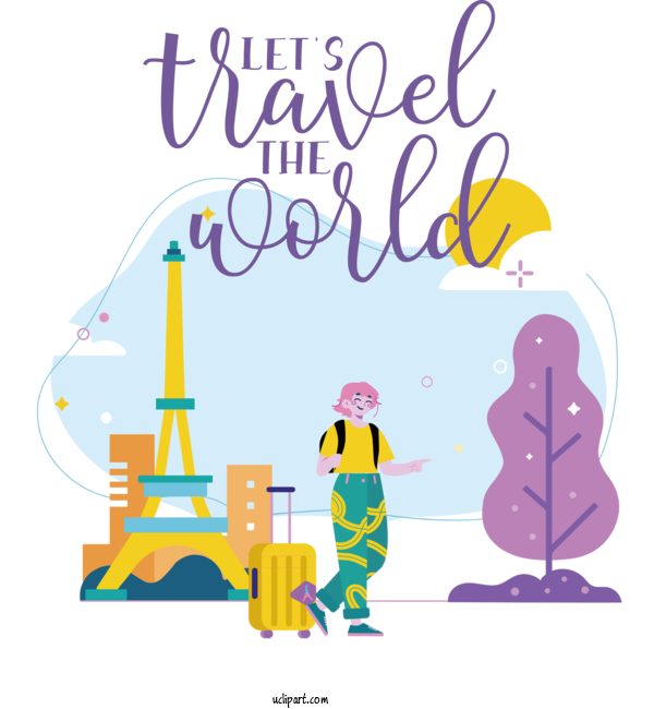 Free Travel Quote Human Design Cartoon For Lets Travel The World Clipart Transparent Background