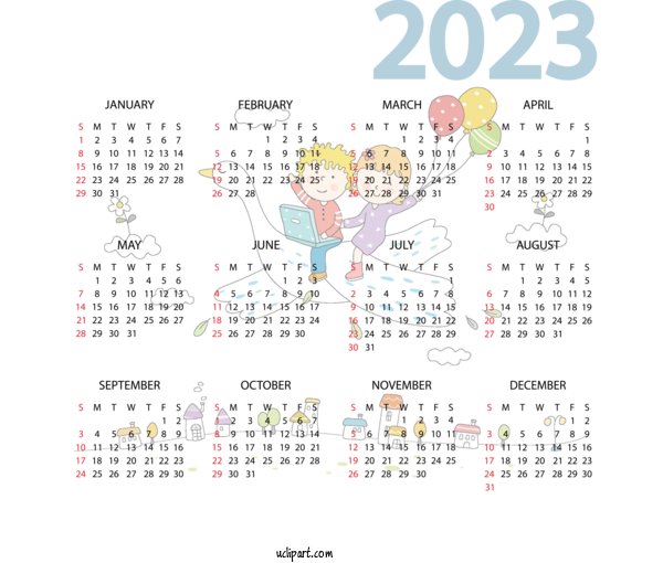 Free 2023 Calendar Calendar 2022 2021 For 2023 Printable Yearly Calendar Clipart Transparent Background