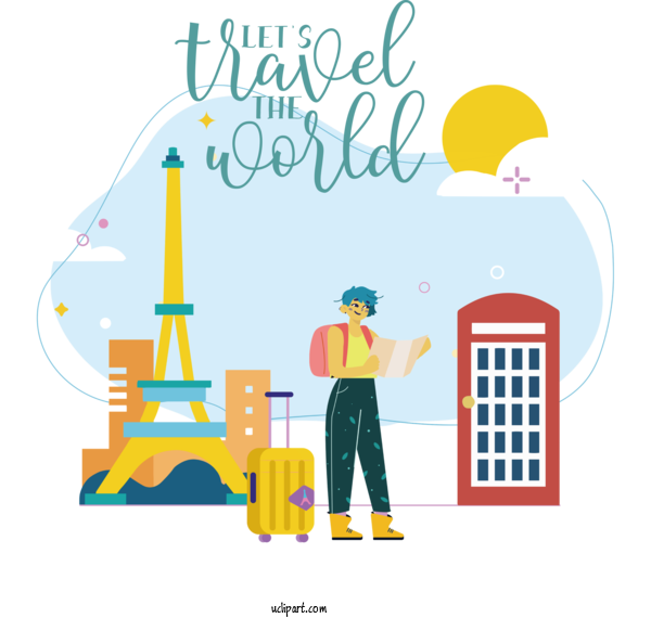 Free Travel Quote Eiffel Tower Tourism World Tourism Day For Lets Travel The World Clipart Transparent Background