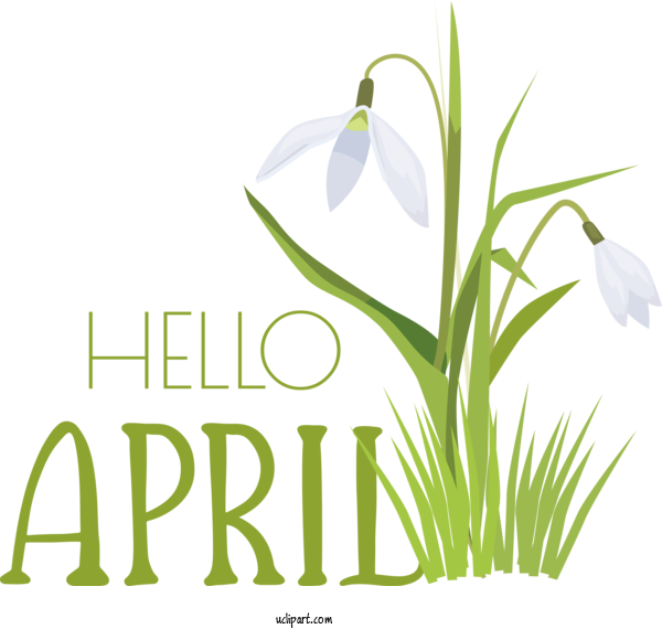 Free April Art Design Plant Stem Leaf Grasses For Hello April Clipart Transparent Background